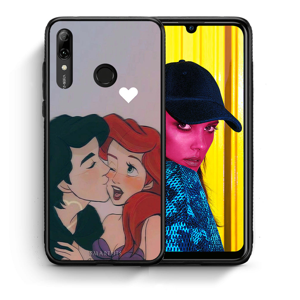 Θήκη Αγίου Βαλεντίνου Huawei P Smart 2019 Mermaid Love από τη Smartfits με σχέδιο στο πίσω μέρος και μαύρο περίβλημα | Huawei P Smart 2019 Mermaid Love case with colorful back and black bezels
