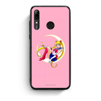 Thumbnail for Huawei P Smart 2019 Moon Girl θήκη από τη Smartfits με σχέδιο στο πίσω μέρος και μαύρο περίβλημα | Smartphone case with colorful back and black bezels by Smartfits