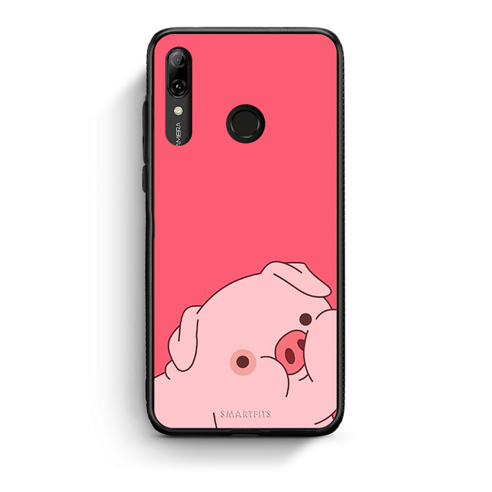 Huawei P Smart 2019 Pig Love 1 Θήκη Αγίου Βαλεντίνου από τη Smartfits με σχέδιο στο πίσω μέρος και μαύρο περίβλημα | Smartphone case with colorful back and black bezels by Smartfits