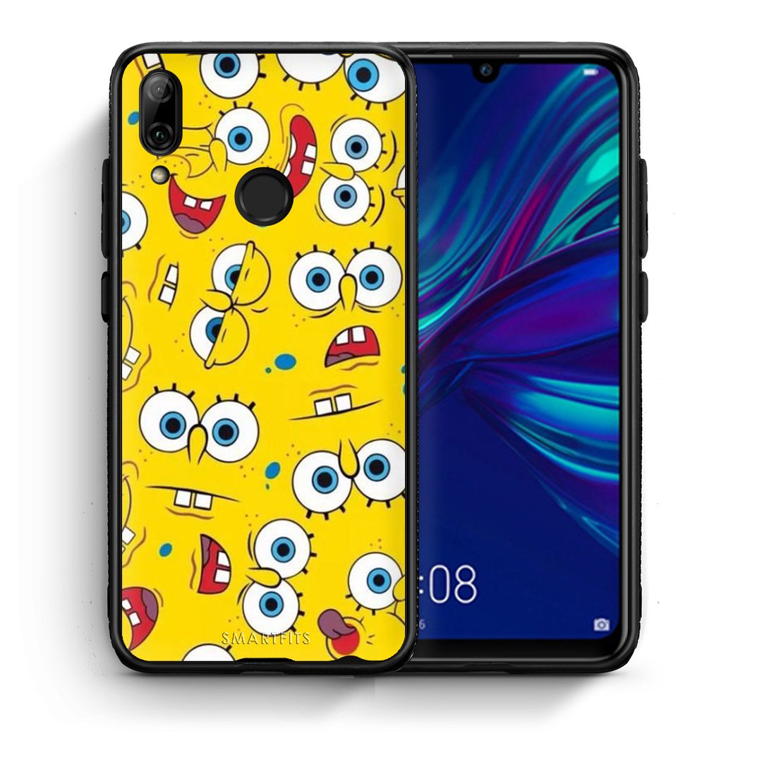 Θήκη Huawei P Smart 2019 Sponge PopArt από τη Smartfits με σχέδιο στο πίσω μέρος και μαύρο περίβλημα | Huawei P Smart 2019 Sponge PopArt case with colorful back and black bezels
