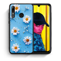 Thumbnail for Θήκη Huawei P Smart 2019 Real Daisies από τη Smartfits με σχέδιο στο πίσω μέρος και μαύρο περίβλημα | Huawei P Smart 2019 Real Daisies case with colorful back and black bezels