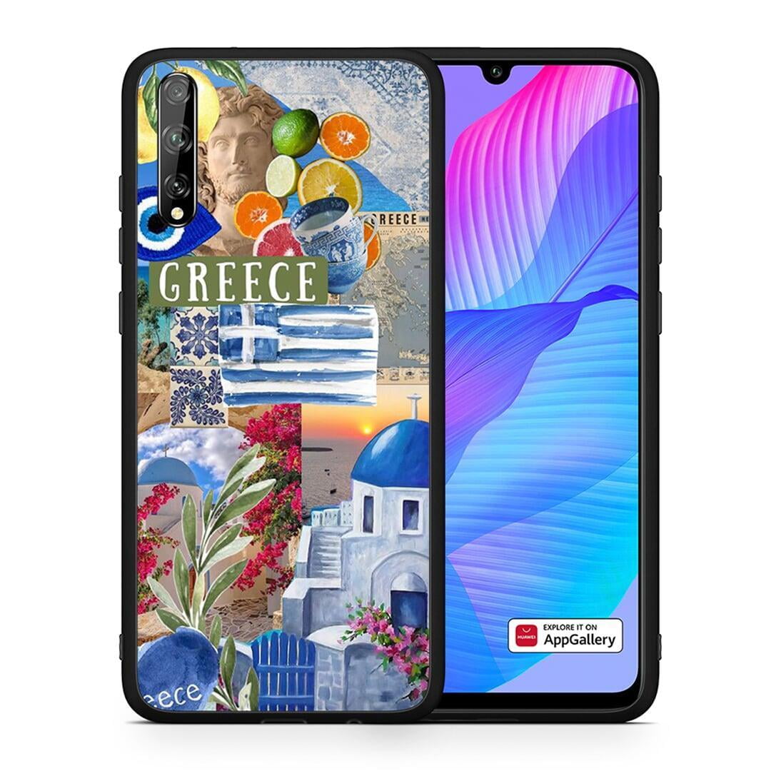 Θήκη Huawei P Smart S All Greek από τη Smartfits με σχέδιο στο πίσω μέρος και μαύρο περίβλημα | Huawei P Smart S All Greek case with colorful back and black bezels