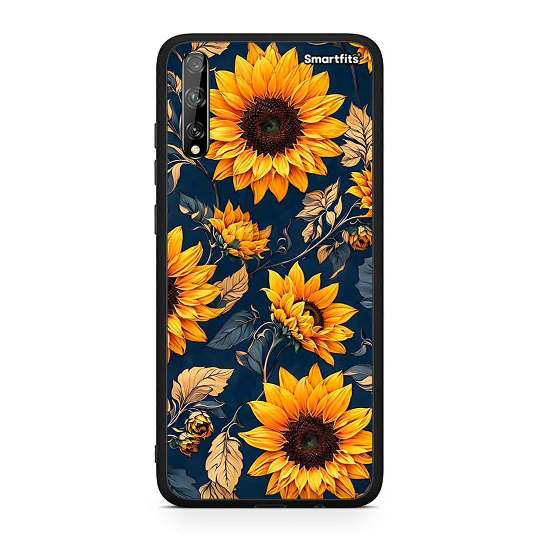 Huawei P Smart S Autumn Sunflowers Θήκη από τη Smartfits με σχέδιο στο πίσω μέρος και μαύρο περίβλημα | Smartphone case with colorful back and black bezels by Smartfits