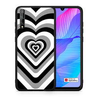 Thumbnail for Θήκη Huawei P Smart S Black Hearts από τη Smartfits με σχέδιο στο πίσω μέρος και μαύρο περίβλημα | Huawei P Smart S Black Hearts case with colorful back and black bezels
