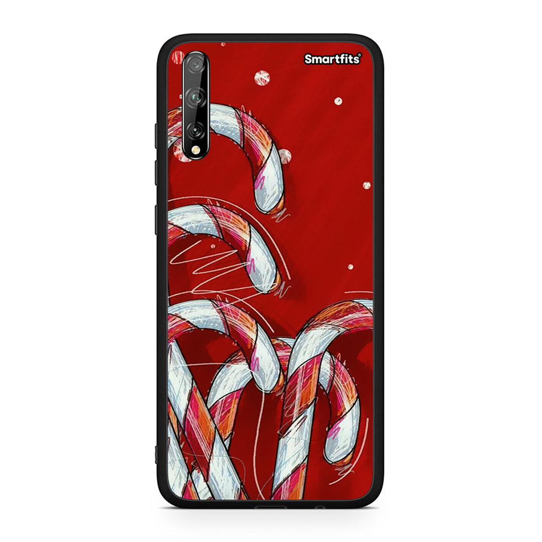 Huawei P Smart S Candy Cane θήκη από τη Smartfits με σχέδιο στο πίσω μέρος και μαύρο περίβλημα | Smartphone case with colorful back and black bezels by Smartfits