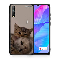 Thumbnail for Θήκη Huawei P Smart S Cats In Love από τη Smartfits με σχέδιο στο πίσω μέρος και μαύρο περίβλημα | Huawei P Smart S Cats In Love case with colorful back and black bezels