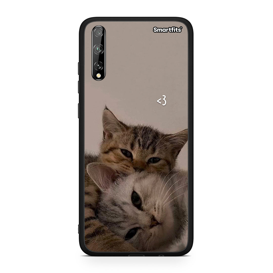 Huawei P Smart S Cats In Love Θήκη από τη Smartfits με σχέδιο στο πίσω μέρος και μαύρο περίβλημα | Smartphone case with colorful back and black bezels by Smartfits