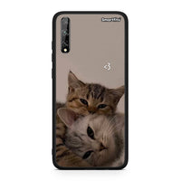 Thumbnail for Huawei P Smart S Cats In Love Θήκη από τη Smartfits με σχέδιο στο πίσω μέρος και μαύρο περίβλημα | Smartphone case with colorful back and black bezels by Smartfits