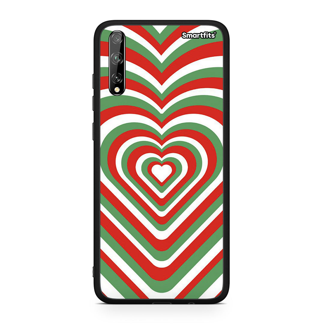 Huawei P Smart S Christmas Hearts θήκη από τη Smartfits με σχέδιο στο πίσω μέρος και μαύρο περίβλημα | Smartphone case with colorful back and black bezels by Smartfits