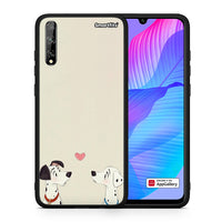 Thumbnail for Θήκη Huawei P Smart S Dalmatians Love από τη Smartfits με σχέδιο στο πίσω μέρος και μαύρο περίβλημα | Huawei P Smart S Dalmatians Love case with colorful back and black bezels