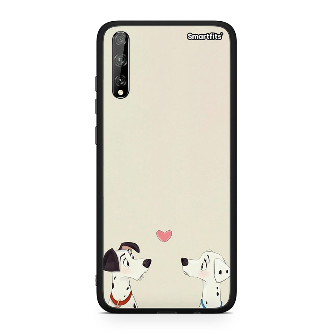 Huawei P Smart S Dalmatians Love θήκη από τη Smartfits με σχέδιο στο πίσω μέρος και μαύρο περίβλημα | Smartphone case with colorful back and black bezels by Smartfits