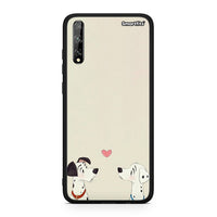 Thumbnail for Huawei P Smart S Dalmatians Love θήκη από τη Smartfits με σχέδιο στο πίσω μέρος και μαύρο περίβλημα | Smartphone case with colorful back and black bezels by Smartfits