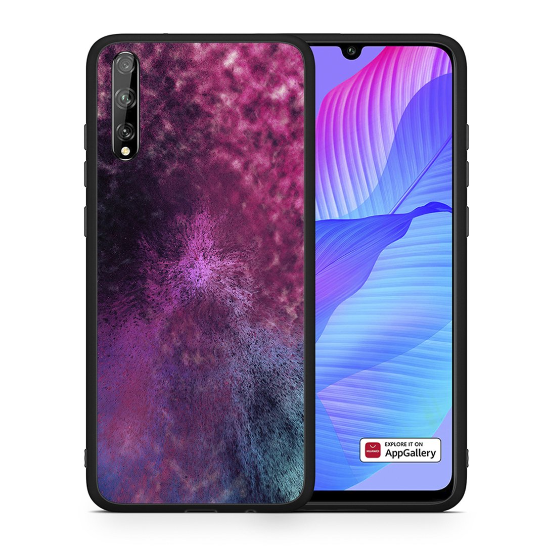 Θήκη Huawei P Smart S Aurora Galaxy από τη Smartfits με σχέδιο στο πίσω μέρος και μαύρο περίβλημα | Huawei P Smart S Aurora Galaxy case with colorful back and black bezels