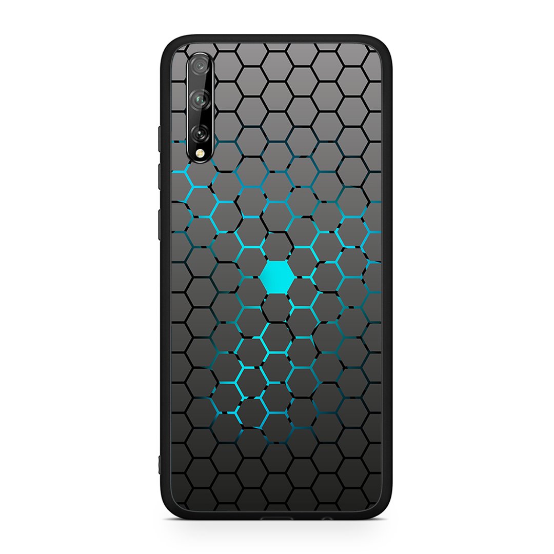 Huawei P Smart S Hexagonal Geometric θήκη από τη Smartfits με σχέδιο στο πίσω μέρος και μαύρο περίβλημα | Smartphone case with colorful back and black bezels by Smartfits