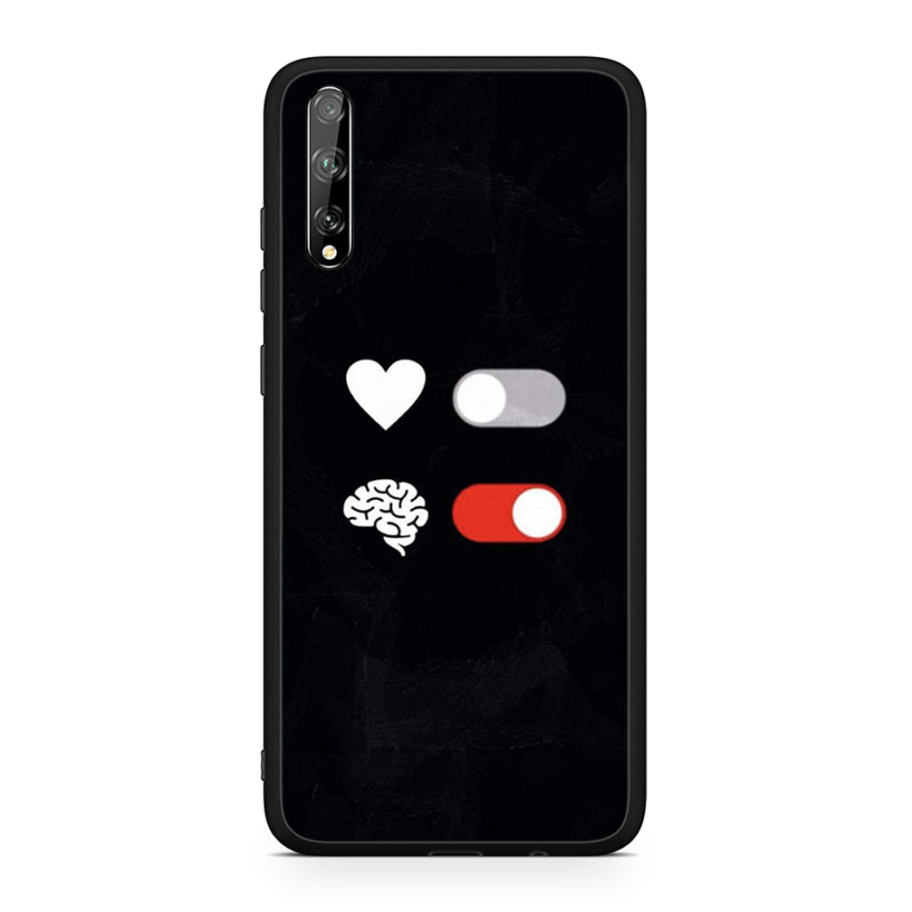 Huawei P Smart S Heart Vs Brain Θήκη Αγίου Βαλεντίνου από τη Smartfits με σχέδιο στο πίσω μέρος και μαύρο περίβλημα | Smartphone case with colorful back and black bezels by Smartfits
