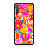 Thumbnail for Huawei P Smart S Hippie Love θήκη από τη Smartfits με σχέδιο στο πίσω μέρος και μαύρο περίβλημα | Smartphone case with colorful back and black bezels by Smartfits