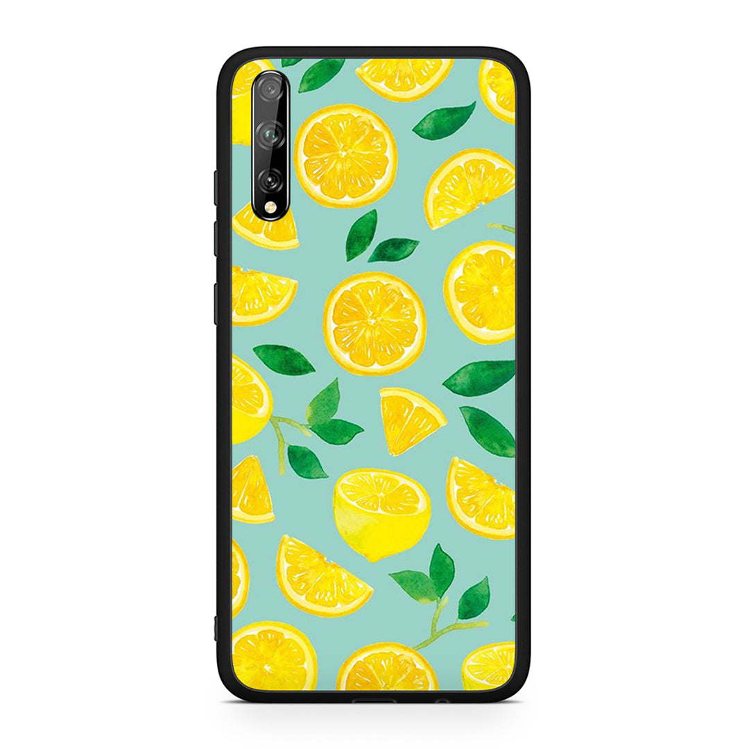 Huawei P Smart S Lemons θήκη από τη Smartfits με σχέδιο στο πίσω μέρος και μαύρο περίβλημα | Smartphone case with colorful back and black bezels by Smartfits