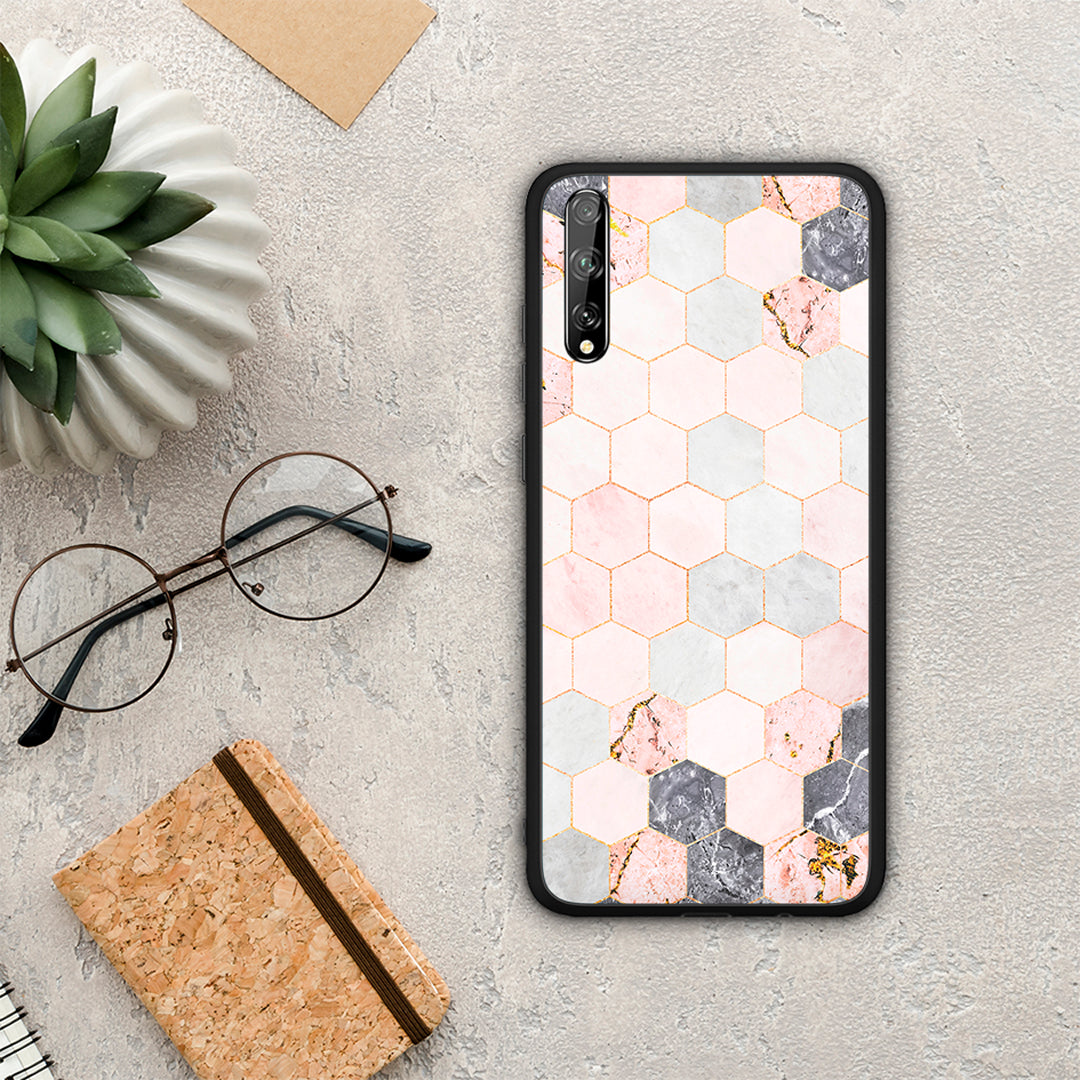 Marble Hexagon Pink - Huawei P Smart S case