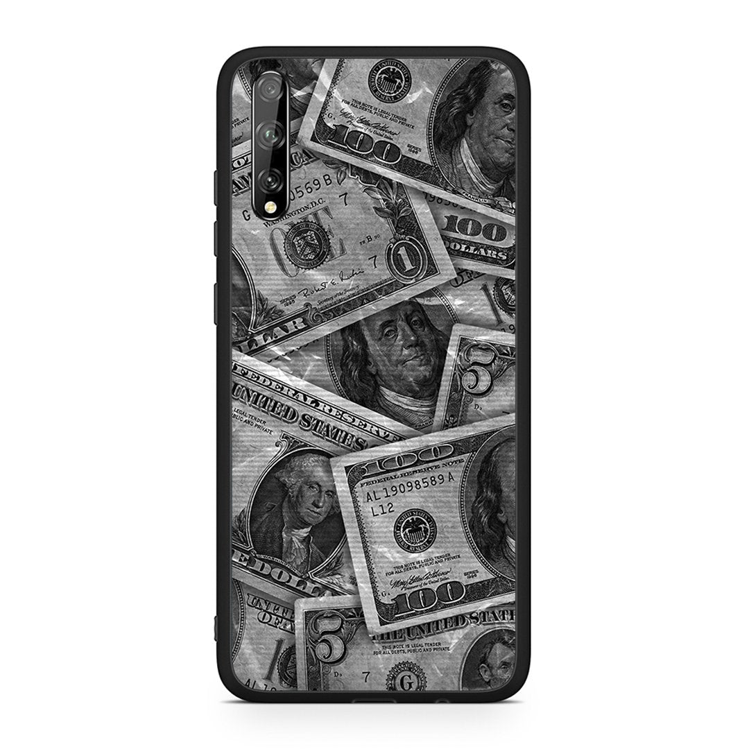 Huawei P Smart S Money Dollars θήκη από τη Smartfits με σχέδιο στο πίσω μέρος και μαύρο περίβλημα | Smartphone case with colorful back and black bezels by Smartfits