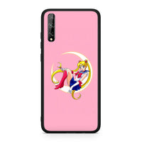 Thumbnail for Huawei P Smart S Moon Girl θήκη από τη Smartfits με σχέδιο στο πίσω μέρος και μαύρο περίβλημα | Smartphone case with colorful back and black bezels by Smartfits