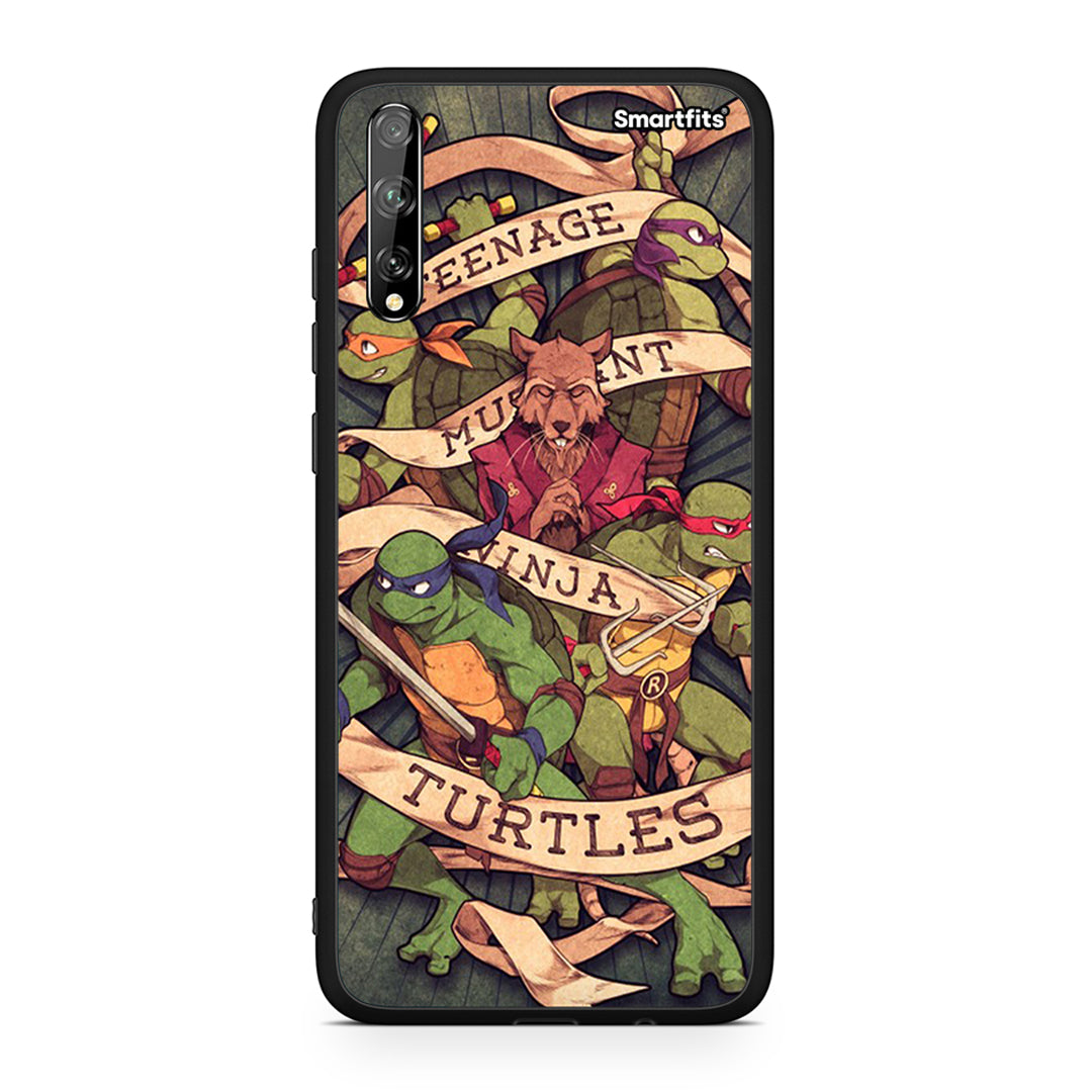 Huawei P Smart S Ninja Turtles θήκη από τη Smartfits με σχέδιο στο πίσω μέρος και μαύρο περίβλημα | Smartphone case with colorful back and black bezels by Smartfits