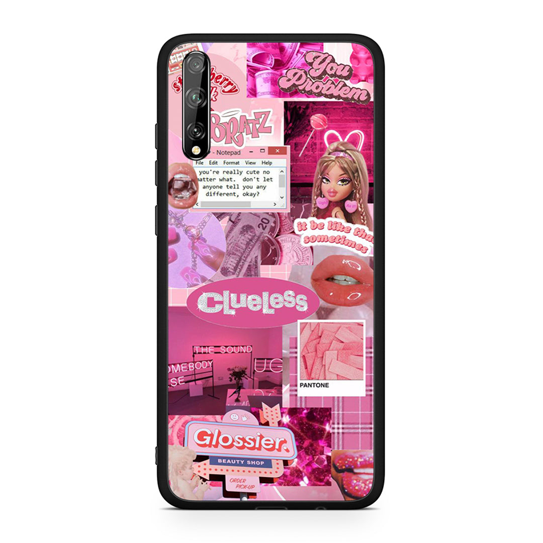 Huawei P Smart S Pink Love Θήκη Αγίου Βαλεντίνου από τη Smartfits με σχέδιο στο πίσω μέρος και μαύρο περίβλημα | Smartphone case with colorful back and black bezels by Smartfits