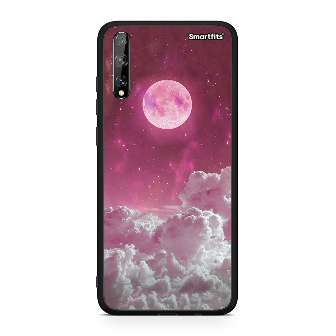 Huawei P Smart S Pink Moon Θήκη από τη Smartfits με σχέδιο στο πίσω μέρος και μαύρο περίβλημα | Smartphone case with colorful back and black bezels by Smartfits