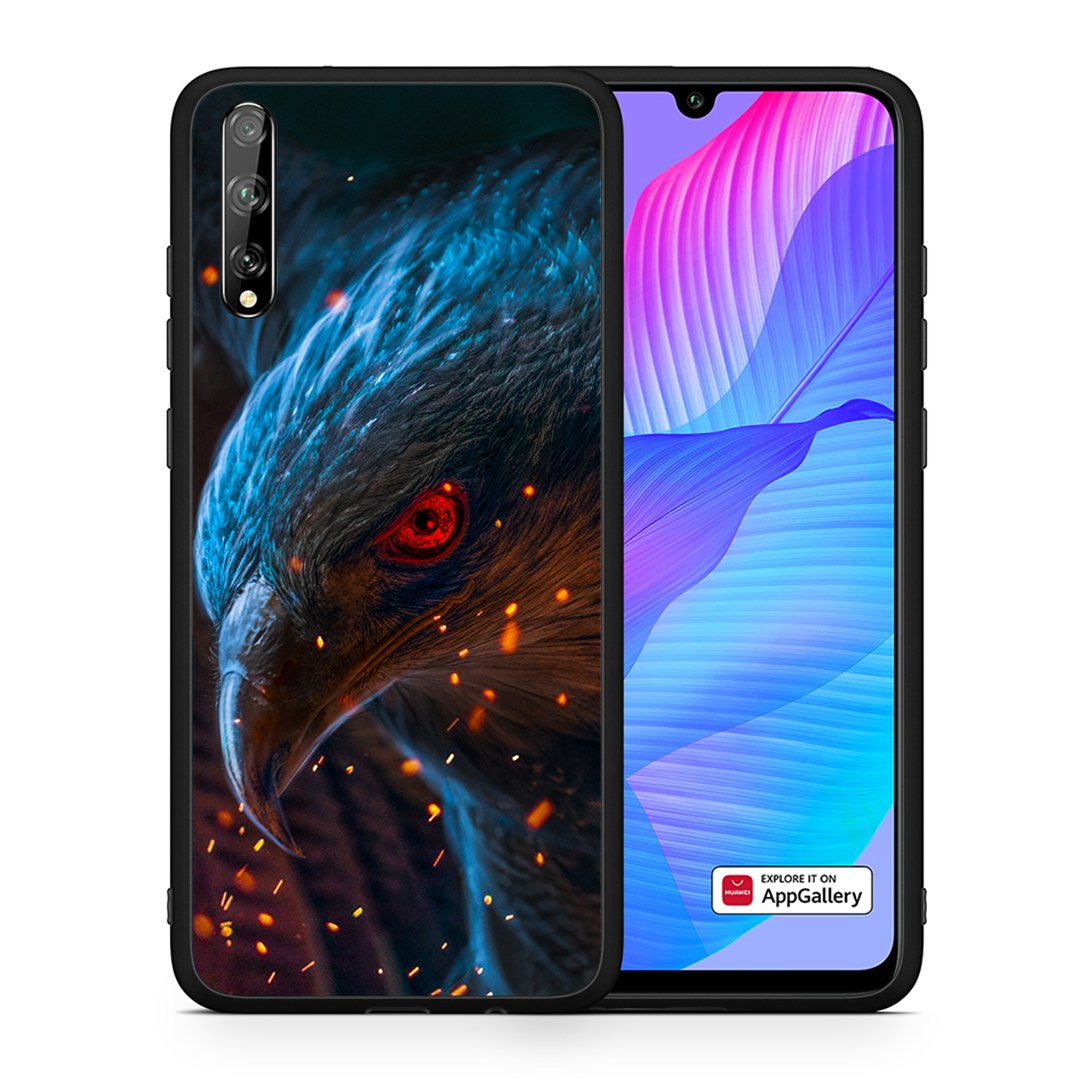 Θήκη Huawei P Smart S Eagle PopArt από τη Smartfits με σχέδιο στο πίσω μέρος και μαύρο περίβλημα | Huawei P Smart S Eagle PopArt case with colorful back and black bezels