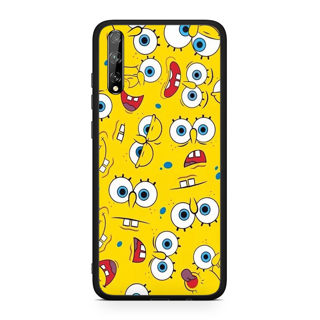 Huawei P Smart S Sponge PopArt θήκη από τη Smartfits με σχέδιο στο πίσω μέρος και μαύρο περίβλημα | Smartphone case with colorful back and black bezels by Smartfits