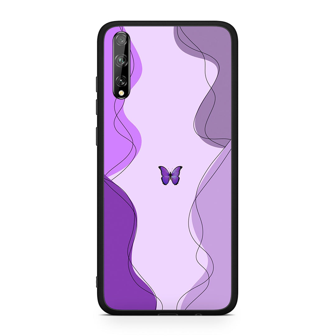 Huawei P Smart S Purple Mariposa Θήκη Αγίου Βαλεντίνου από τη Smartfits με σχέδιο στο πίσω μέρος και μαύρο περίβλημα | Smartphone case with colorful back and black bezels by Smartfits