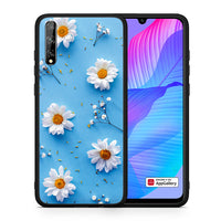 Thumbnail for Θήκη Huawei P Smart S Real Daisies από τη Smartfits με σχέδιο στο πίσω μέρος και μαύρο περίβλημα | Huawei P Smart S Real Daisies case with colorful back and black bezels