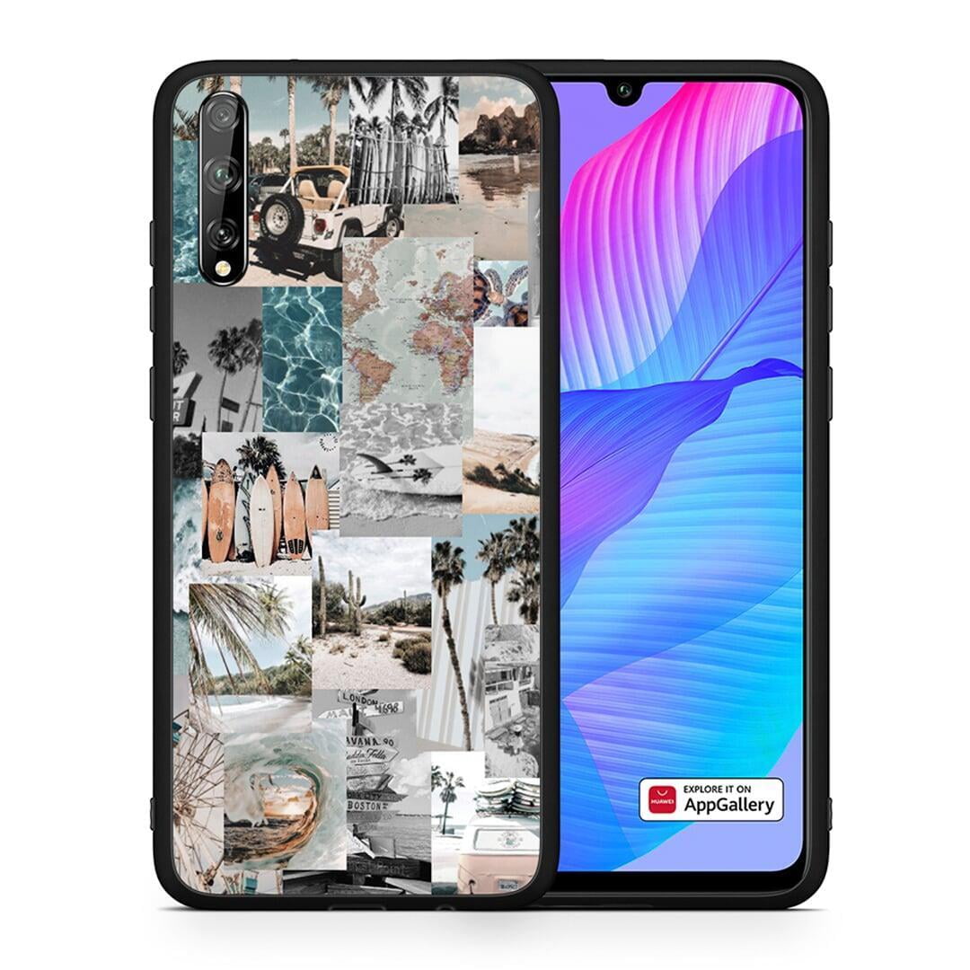 Θήκη Huawei P Smart S Retro Beach Life από τη Smartfits με σχέδιο στο πίσω μέρος και μαύρο περίβλημα | Huawei P Smart S Retro Beach Life case with colorful back and black bezels