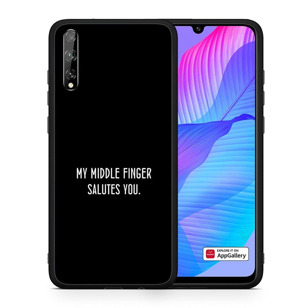 Θήκη Huawei P Smart S Salute από τη Smartfits με σχέδιο στο πίσω μέρος και μαύρο περίβλημα | Huawei P Smart S Salute case with colorful back and black bezels