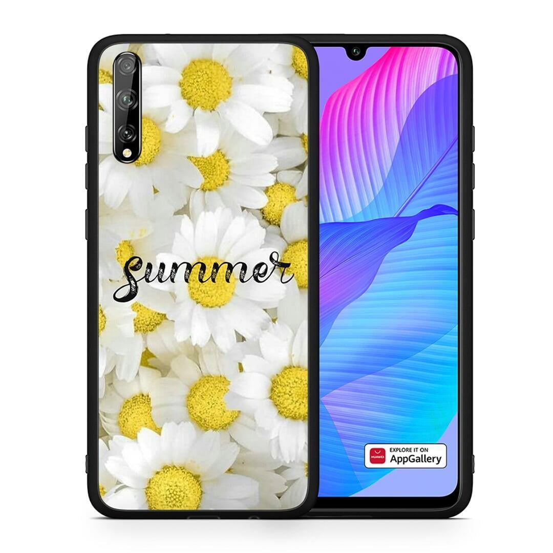 Θήκη Huawei P Smart S Summer Daisies από τη Smartfits με σχέδιο στο πίσω μέρος και μαύρο περίβλημα | Huawei P Smart S Summer Daisies case with colorful back and black bezels