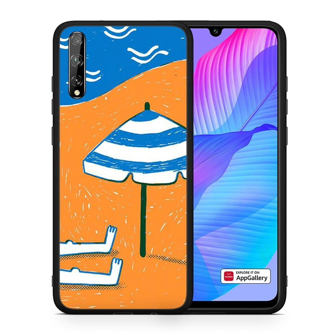 Θήκη Huawei P Smart S Summering από τη Smartfits με σχέδιο στο πίσω μέρος και μαύρο περίβλημα | Huawei P Smart S Summering case with colorful back and black bezels