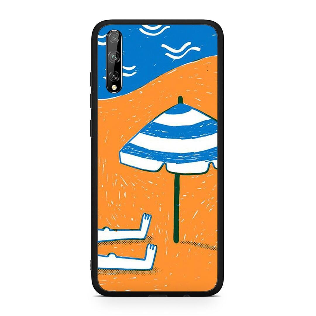 Huawei P Smart S Summering Θήκη από τη Smartfits με σχέδιο στο πίσω μέρος και μαύρο περίβλημα | Smartphone case with colorful back and black bezels by Smartfits