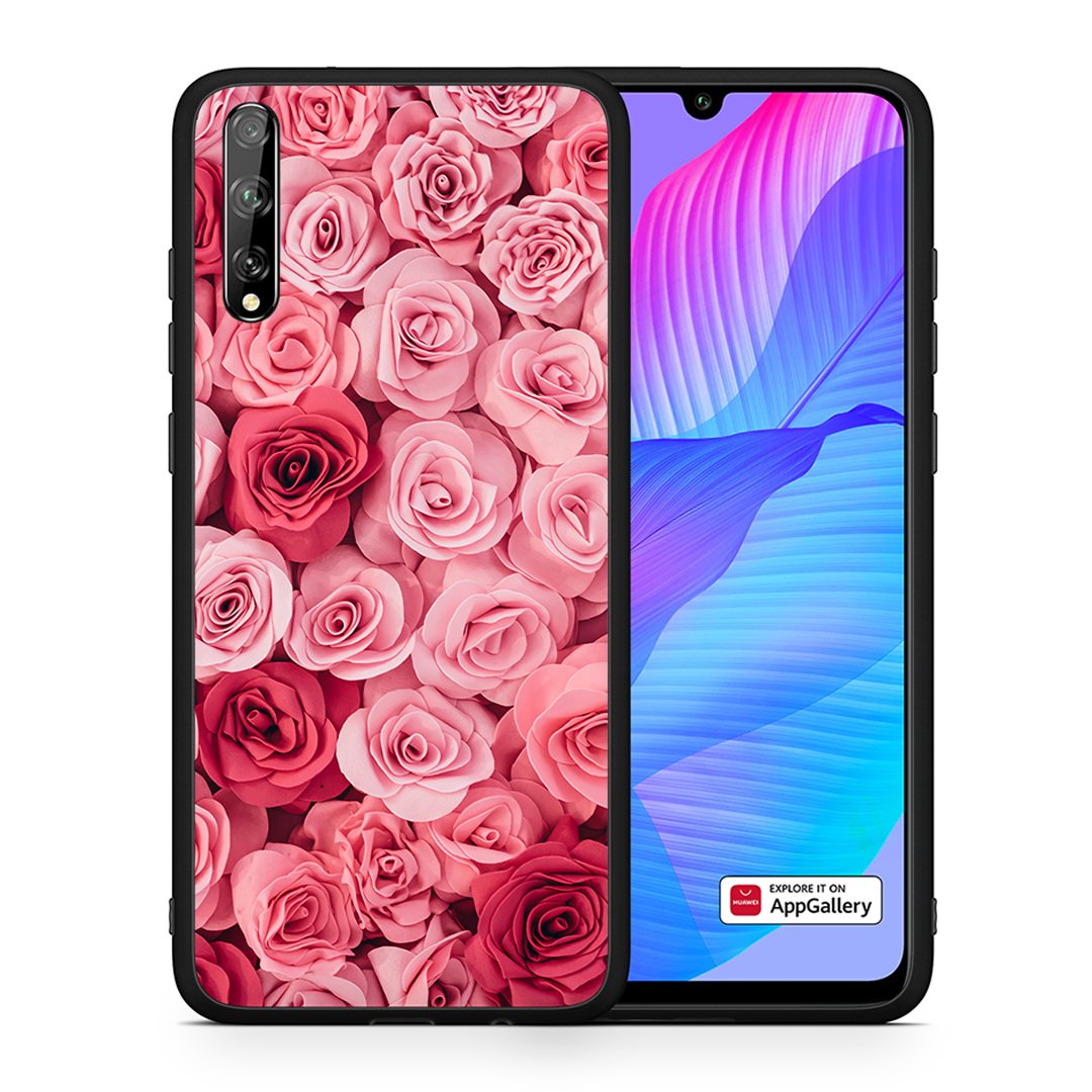 Θήκη Huawei P Smart S RoseGarden Valentine από τη Smartfits με σχέδιο στο πίσω μέρος και μαύρο περίβλημα | Huawei P Smart S RoseGarden Valentine case with colorful back and black bezels