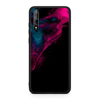 Thumbnail for Huawei P Smart S Pink Black Watercolor θήκη από τη Smartfits με σχέδιο στο πίσω μέρος και μαύρο περίβλημα | Smartphone case with colorful back and black bezels by Smartfits