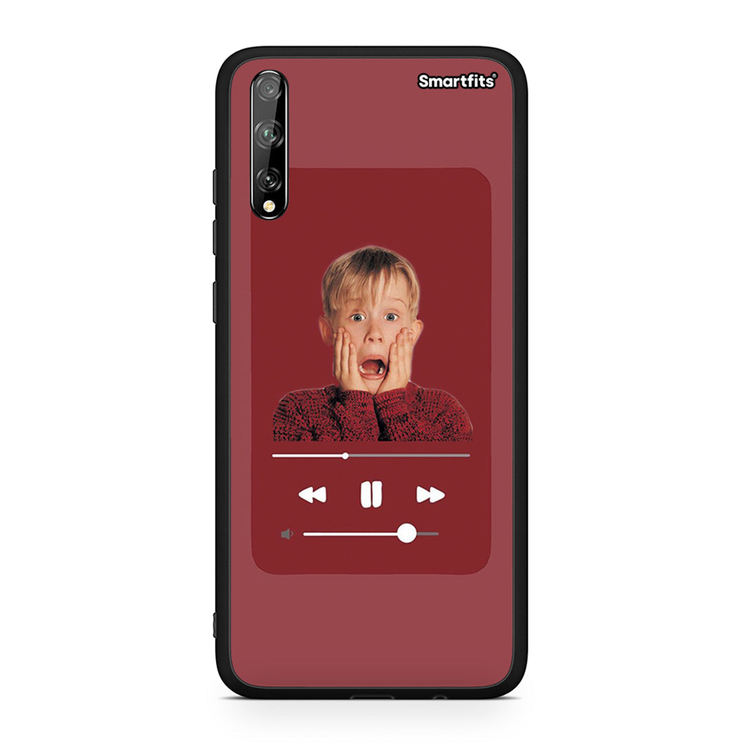 Huawei P Smart S Xmas Alone Music θήκη από τη Smartfits με σχέδιο στο πίσω μέρος και μαύρο περίβλημα | Smartphone case with colorful back and black bezels by Smartfits