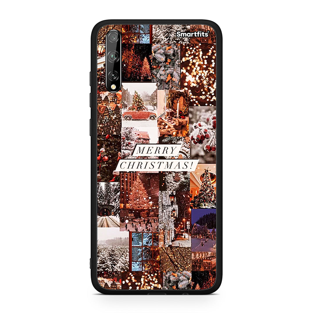 Huawei P Smart S Xmas Collage θήκη από τη Smartfits με σχέδιο στο πίσω μέρος και μαύρο περίβλημα | Smartphone case with colorful back and black bezels by Smartfits