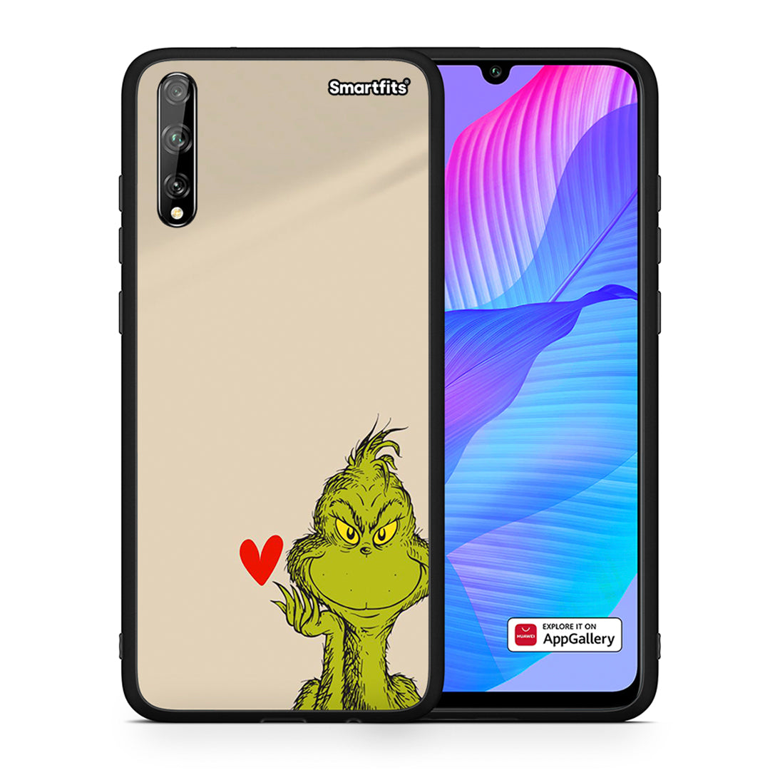 Θήκη Huawei P Smart S Xmas Grinch από τη Smartfits με σχέδιο στο πίσω μέρος και μαύρο περίβλημα | Huawei P Smart S Xmas Grinch case with colorful back and black bezels