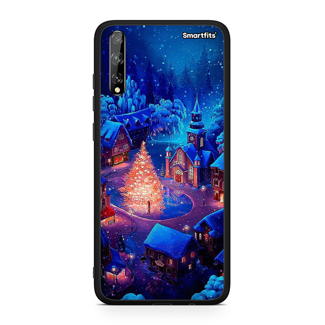 Huawei P Smart S Xmas Village θήκη από τη Smartfits με σχέδιο στο πίσω μέρος και μαύρο περίβλημα | Smartphone case with colorful back and black bezels by Smartfits