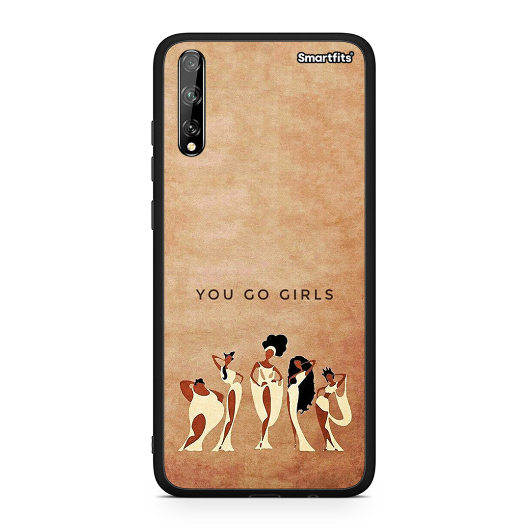 Huawei P Smart S You Go Girl θήκη από τη Smartfits με σχέδιο στο πίσω μέρος και μαύρο περίβλημα | Smartphone case with colorful back and black bezels by Smartfits