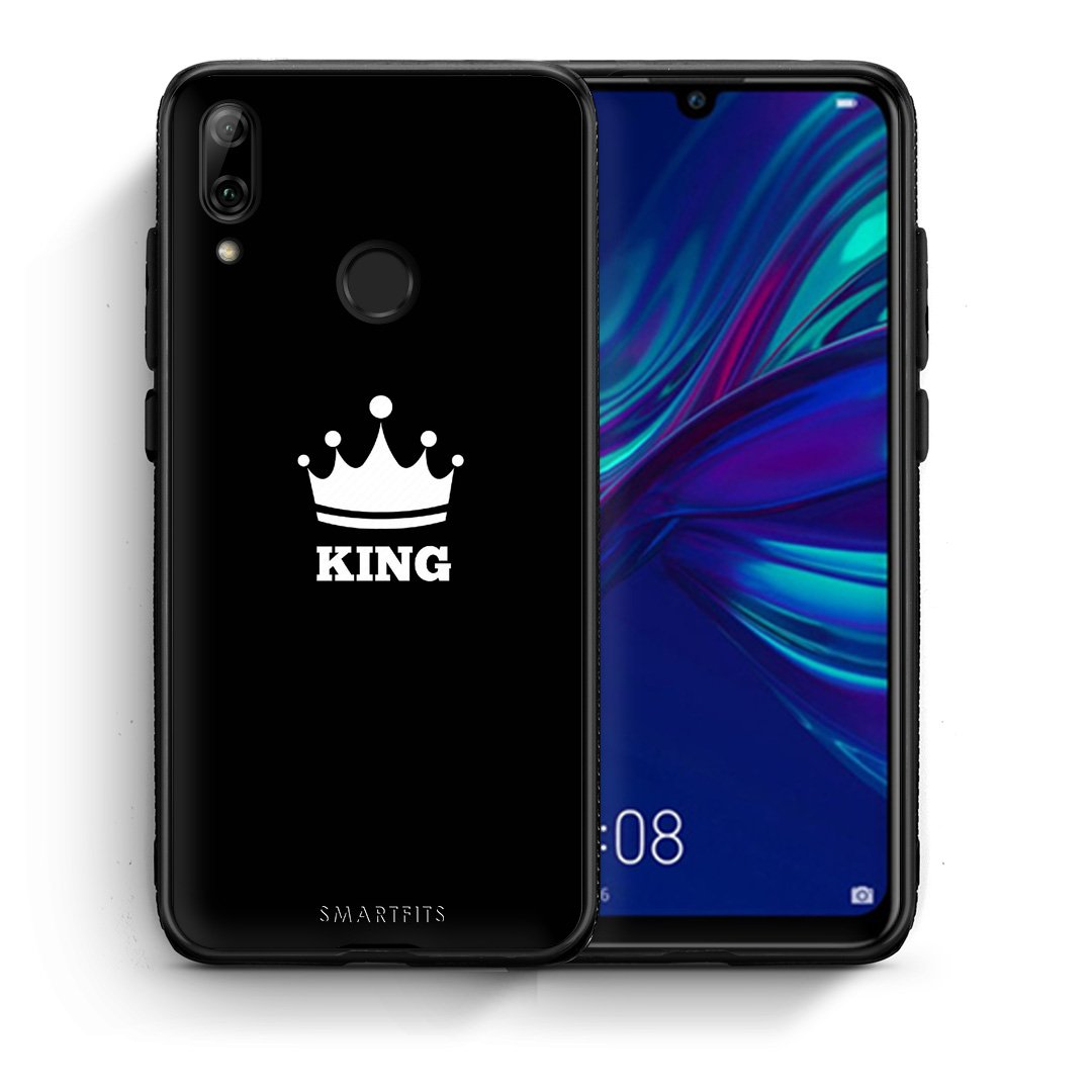 Θήκη Huawei P Smart 2019 King Valentine από τη Smartfits με σχέδιο στο πίσω μέρος και μαύρο περίβλημα | Huawei P Smart 2019 King Valentine case with colorful back and black bezels