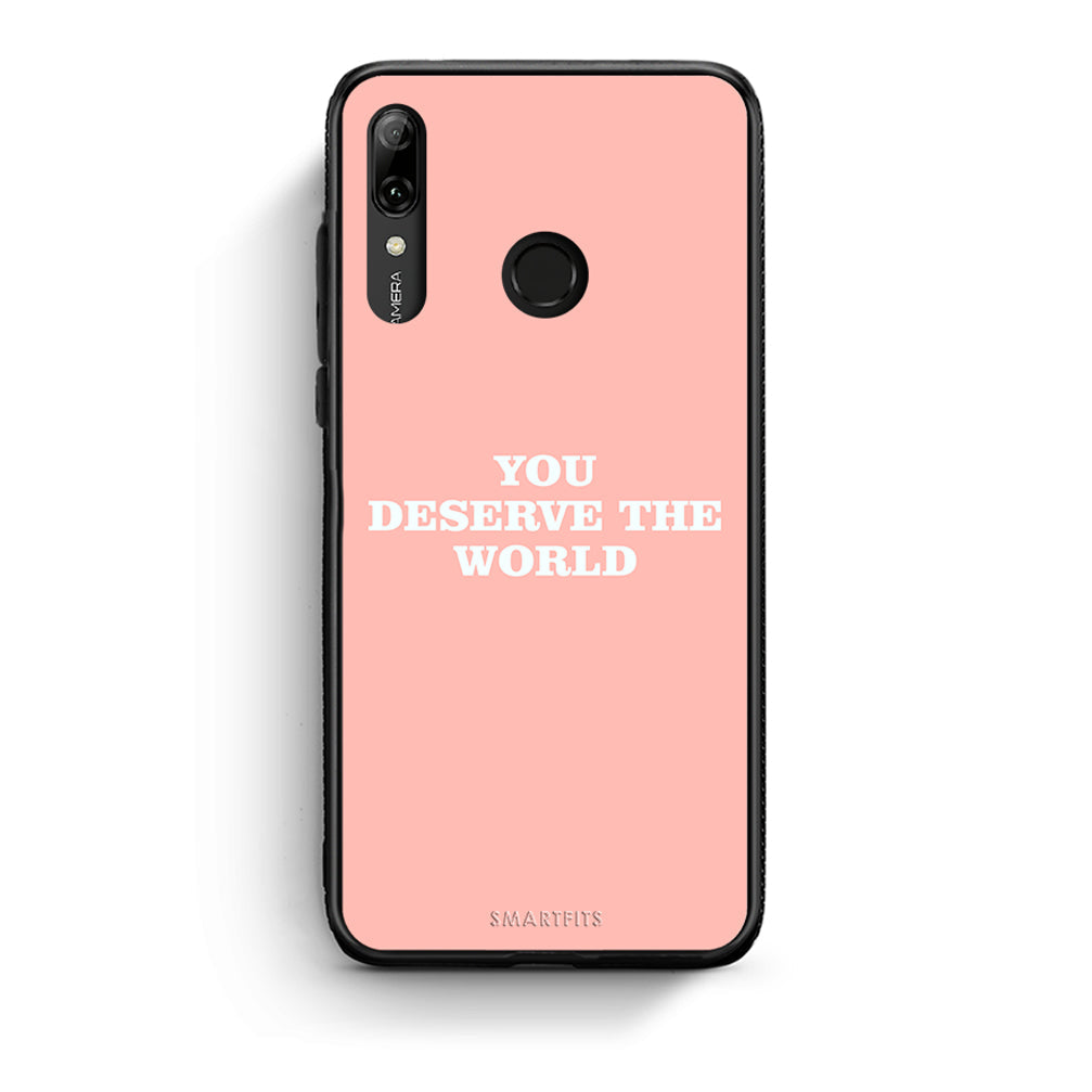 Huawei P Smart 2019 You Deserve The World Θήκη Αγίου Βαλεντίνου από τη Smartfits με σχέδιο στο πίσω μέρος και μαύρο περίβλημα | Smartphone case with colorful back and black bezels by Smartfits