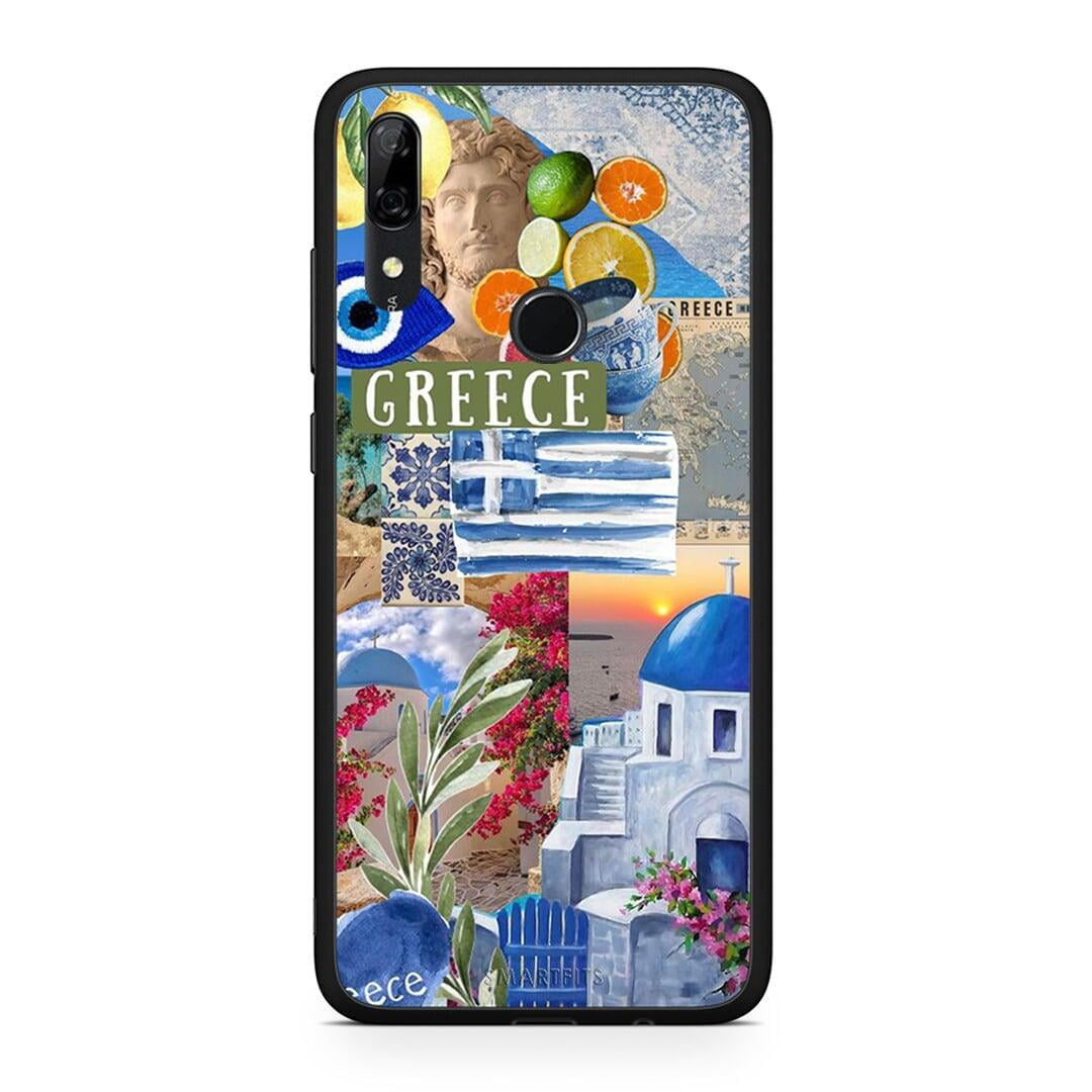 Huawei P Smart Z All Greek Θήκη από τη Smartfits με σχέδιο στο πίσω μέρος και μαύρο περίβλημα | Smartphone case with colorful back and black bezels by Smartfits