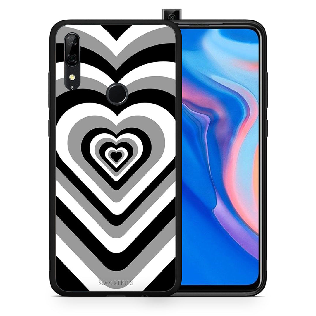Θήκη Huawei P Smart Z Black Hearts από τη Smartfits με σχέδιο στο πίσω μέρος και μαύρο περίβλημα | Huawei P Smart Z Black Hearts case with colorful back and black bezels