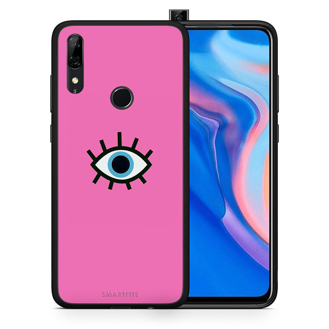 Θήκη Huawei P Smart Z Blue Eye Pink από τη Smartfits με σχέδιο στο πίσω μέρος και μαύρο περίβλημα | Huawei P Smart Z Blue Eye Pink case with colorful back and black bezels