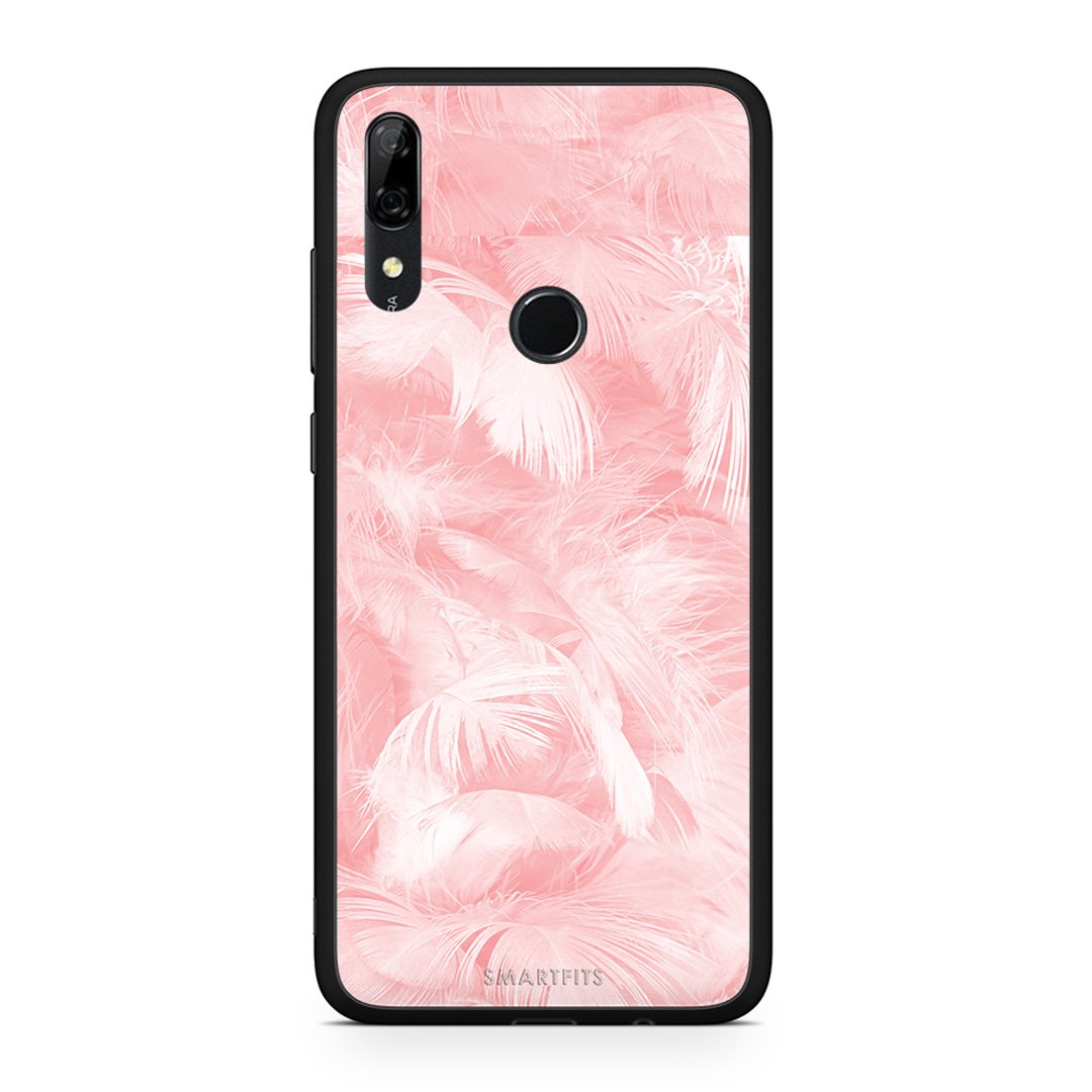 33 - Huawei P Smart Z Pink Feather Boho case, cover, bumper