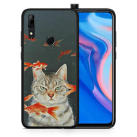 Thumbnail for Θήκη Huawei P Smart Z Cat Goldfish από τη Smartfits με σχέδιο στο πίσω μέρος και μαύρο περίβλημα | Huawei P Smart Z Cat Goldfish case with colorful back and black bezels